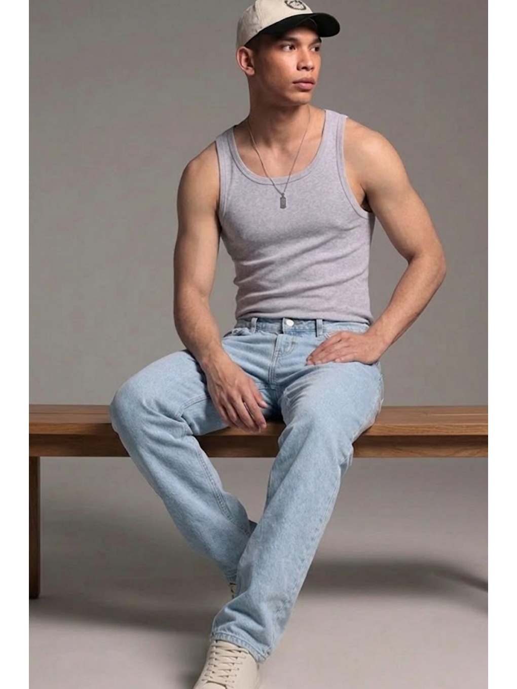 Erkek Relaxed Fit  5 Cepli Buz Mavi Jean Pantolon-2
