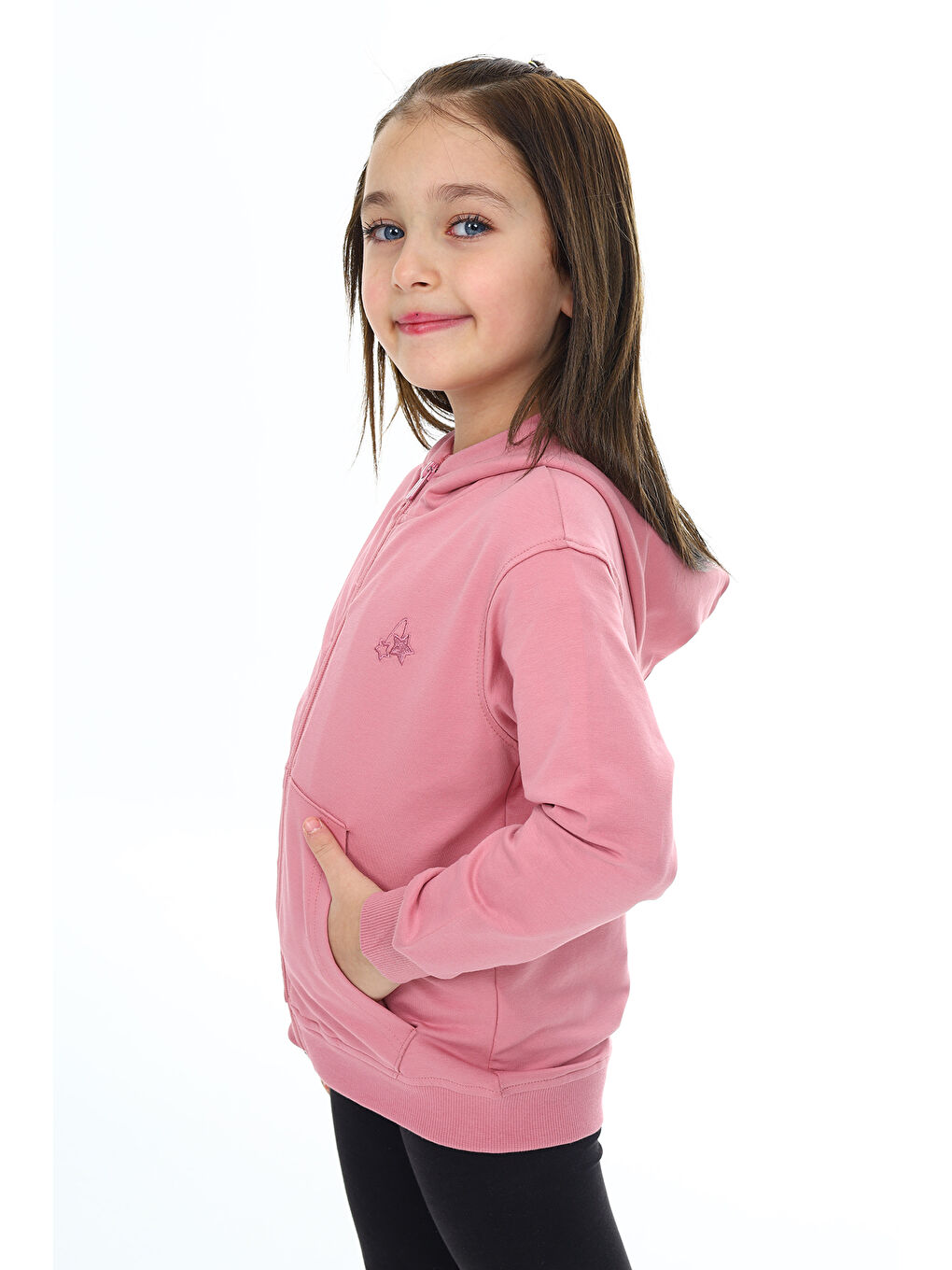 Pembe Kız Çocuk Nakışlı Hırka-2