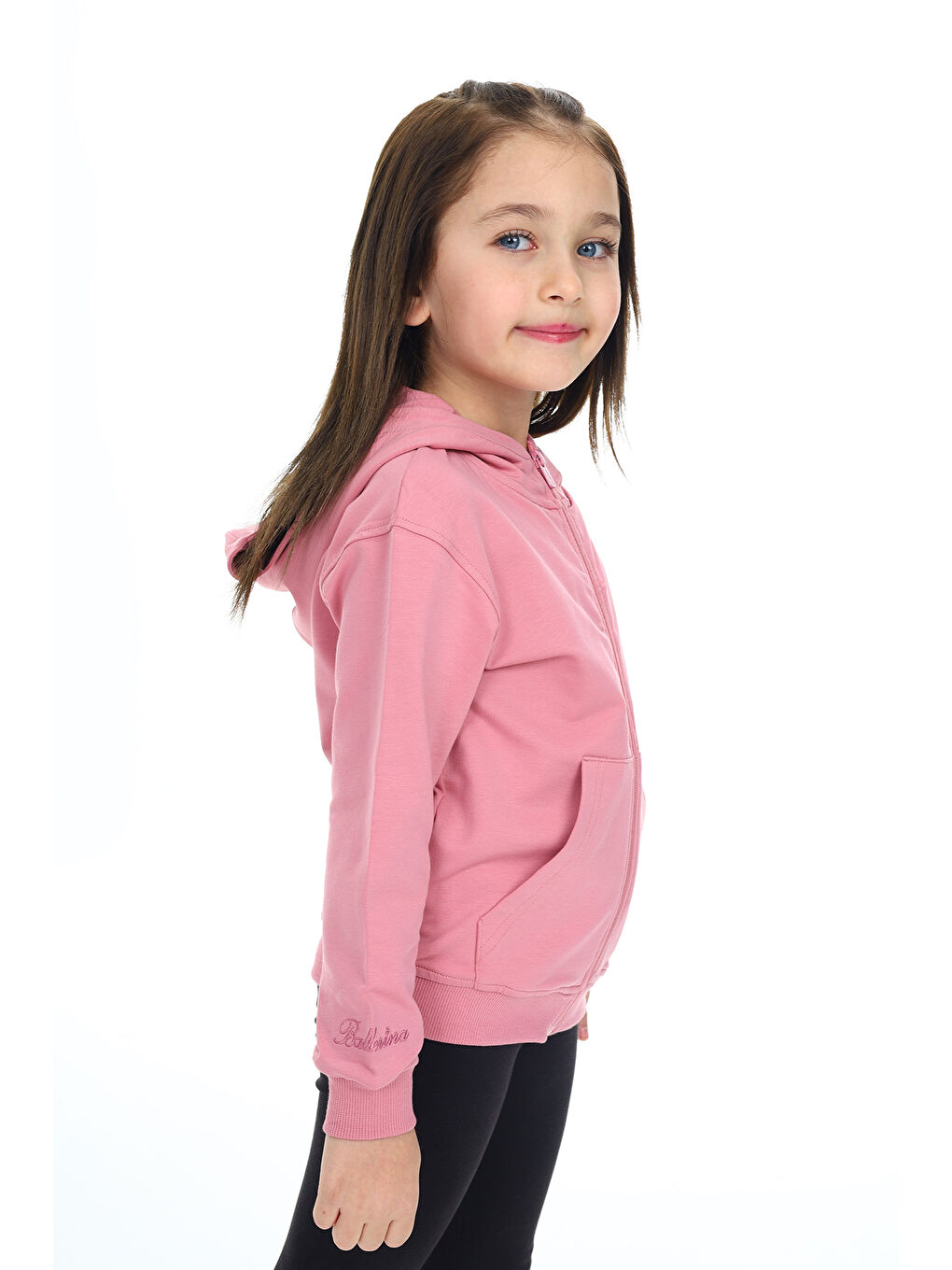 Pembe Kız Çocuk Nakışlı Hırka-3