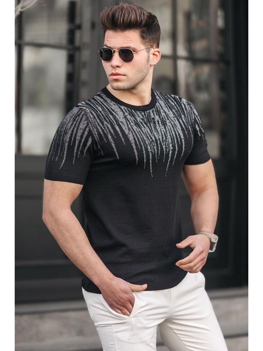 Erkek Siyah Triko Tişört 5100