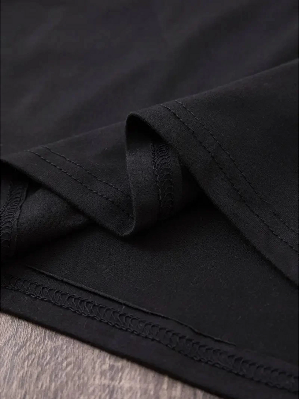 Baskılı Oversize Bisiklet Yaka T-shirt - Siyah-2