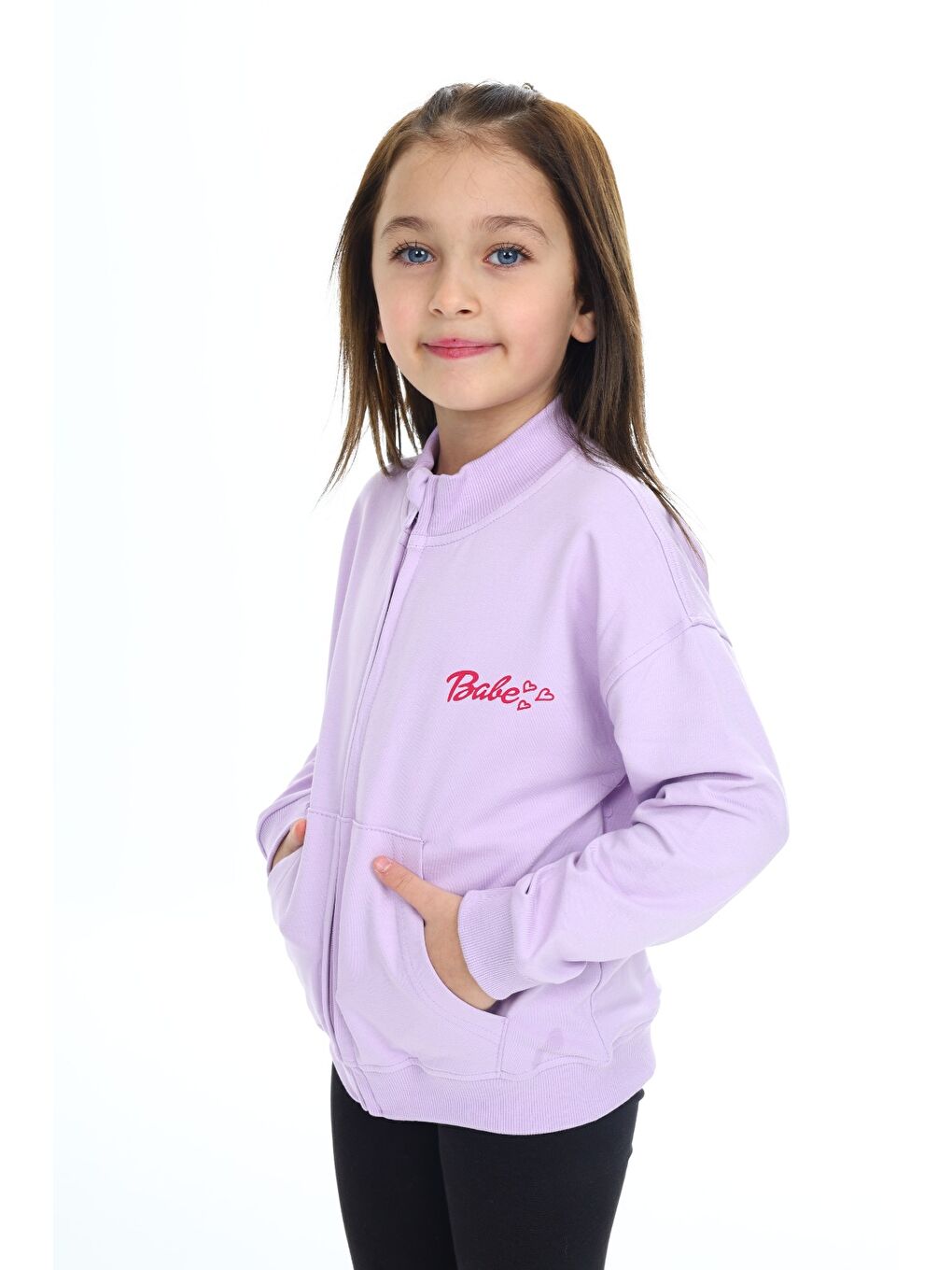 Lila Kız Çocuk Baskılı Hırka-2