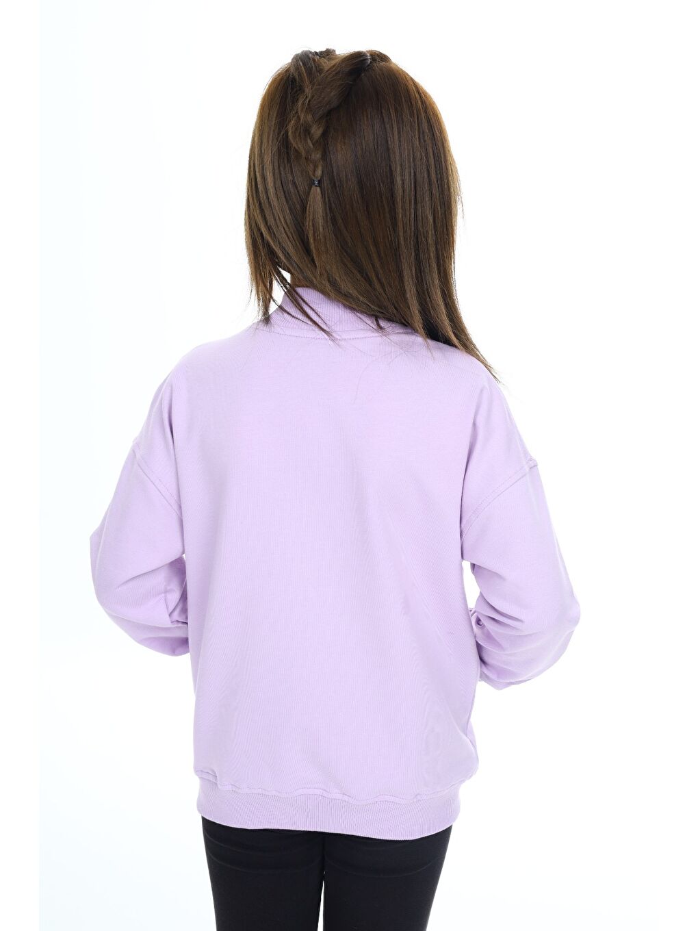 Lila Kız Çocuk Baskılı Hırka-4