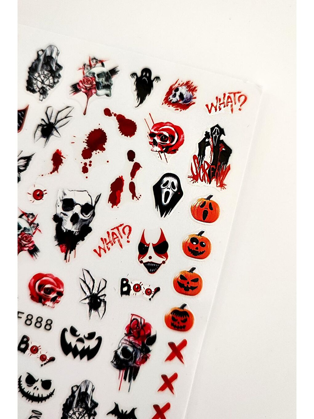 New Obsessions Beyaz Halloween Cadılar Bayramı Tırnak Sticker Nail Art Süsü - 1