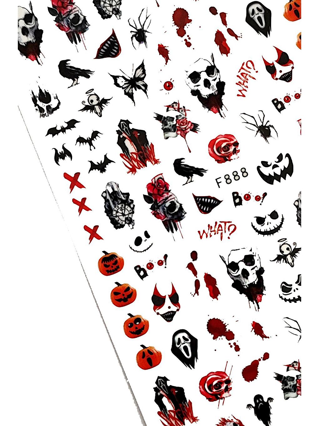 New Obsessions Beyaz Halloween Cadılar Bayramı Tırnak Sticker Nail Art Süsü - 2