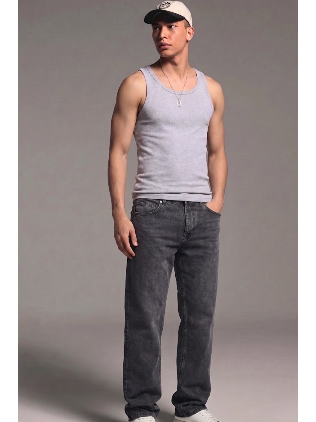 Erkek Relaxed Fit  5 Cepli Antrasit Jean Pantolon