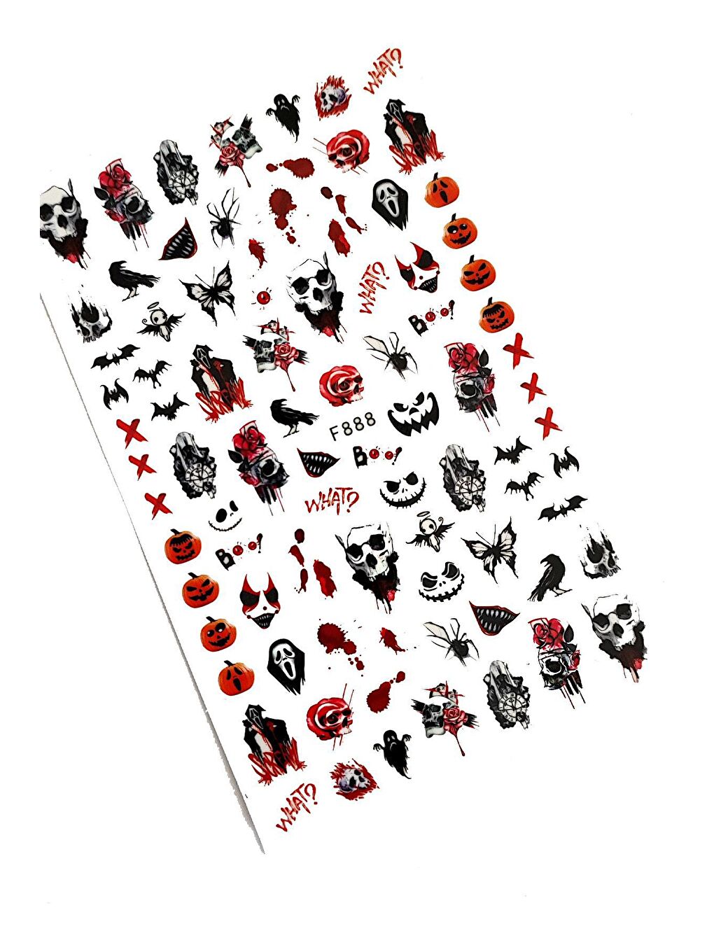 New Obsessions Beyaz Halloween Cadılar Bayramı Tırnak Sticker Nail Art Süsü - 3