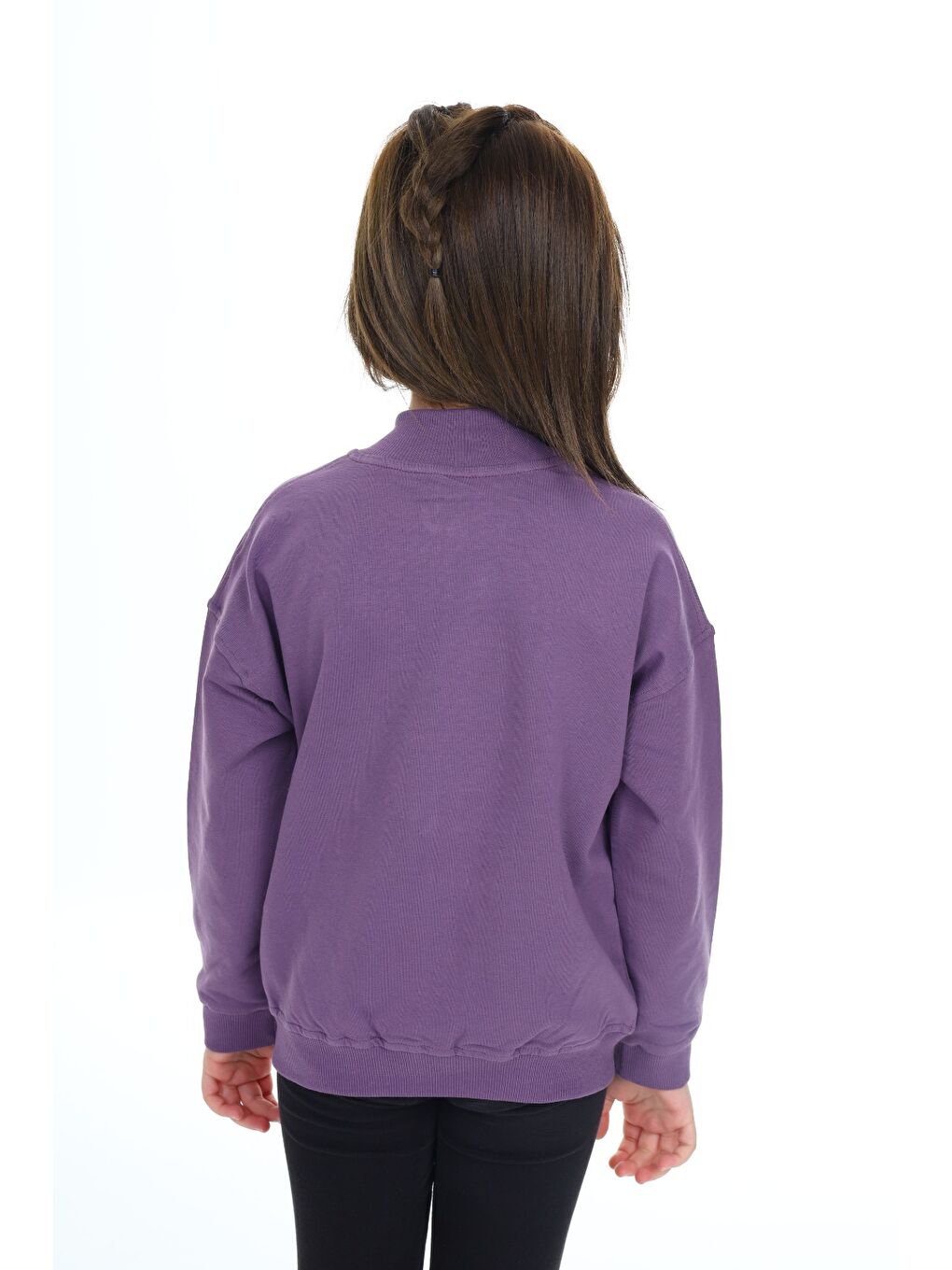 Mor Kız Çocuk Baskılı Hırka-4