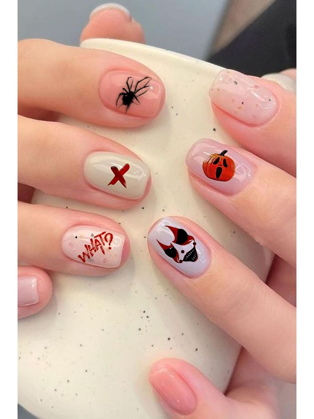 New Obsessions Beyaz Halloween Cadılar Bayramı Tırnak Sticker Nail Art Süsü - 4