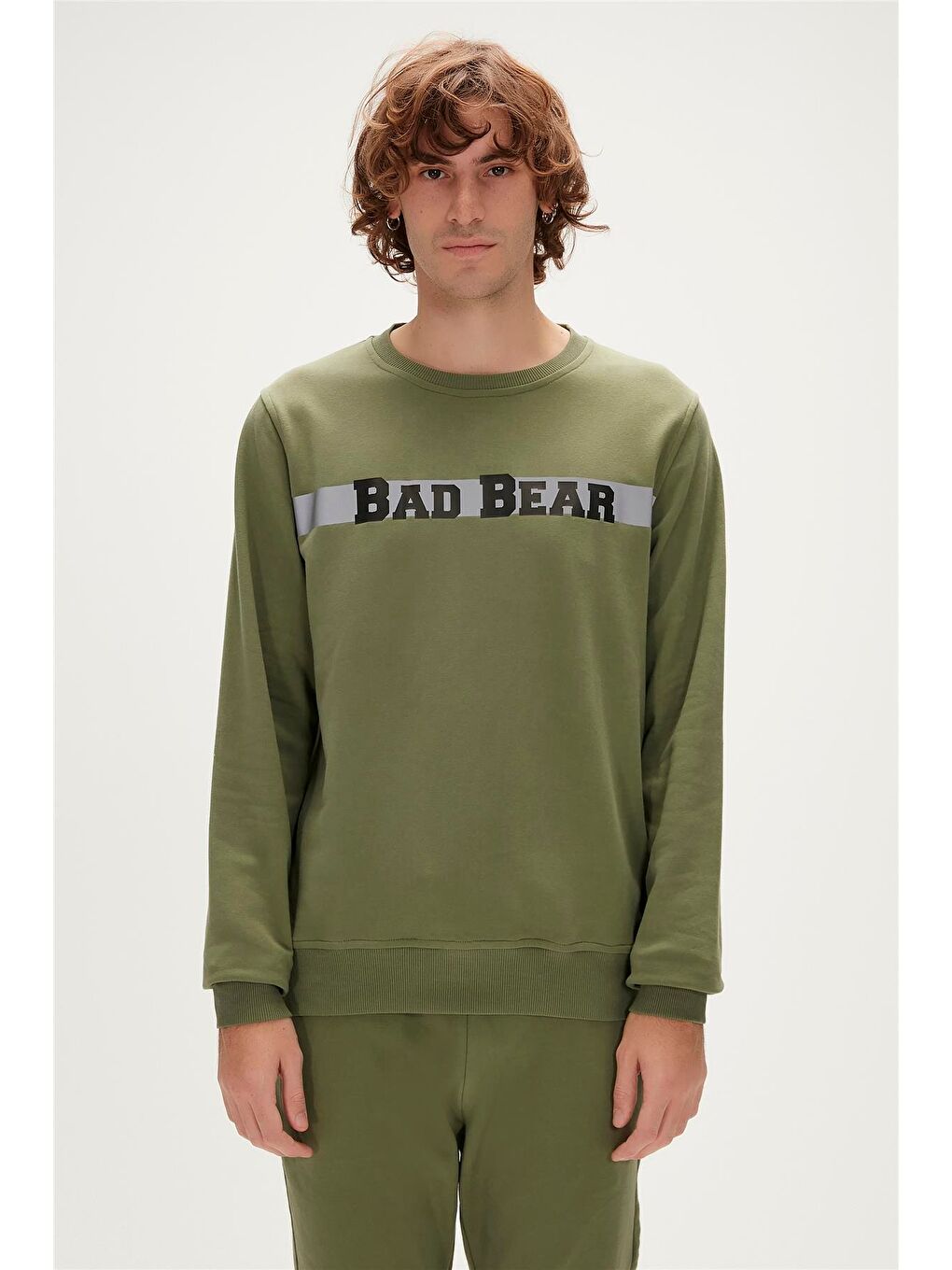 Bad Bear Gri Reflect Bear Crewneck Thyme Yeşil  Erkek Sweatshirt