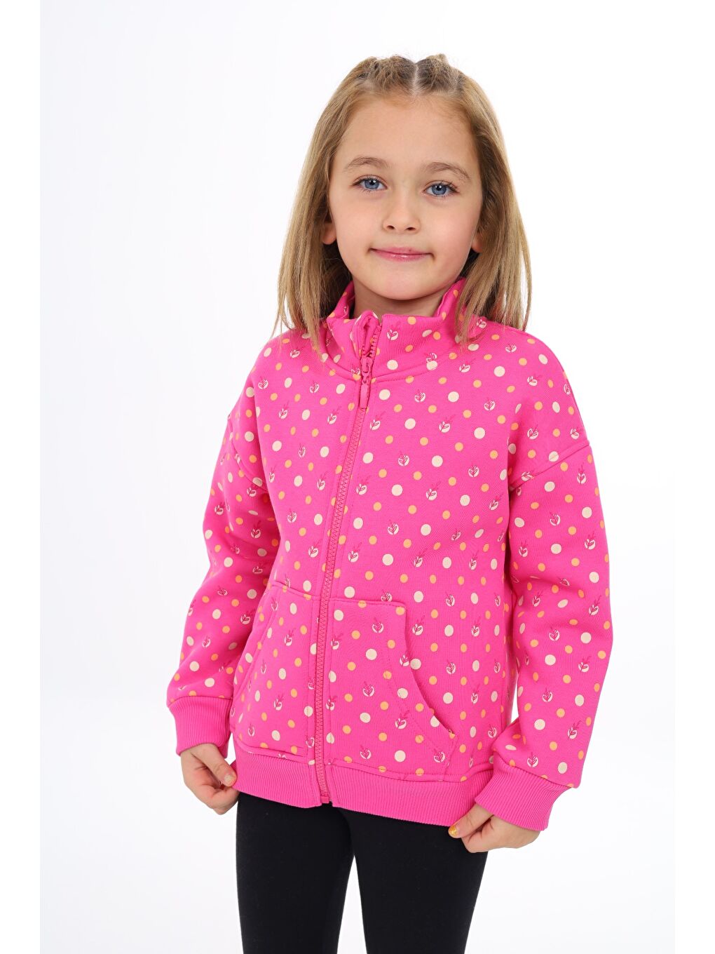 Fuşya Kız Çocuk Baskılı Hırka-3