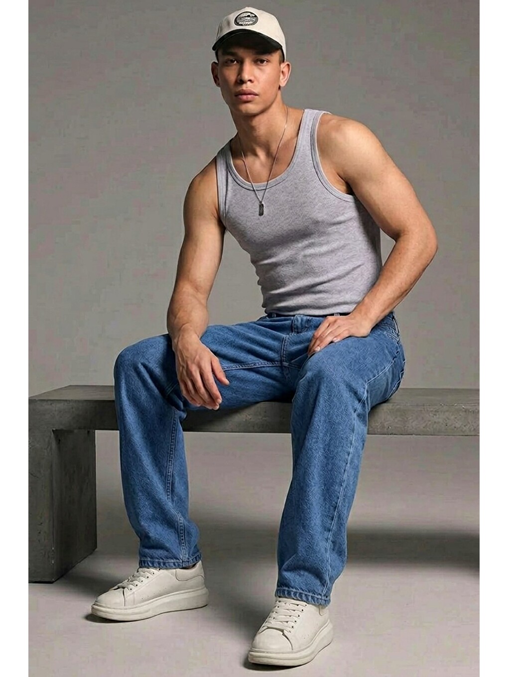 Erkek Relaxed Fit  5 Cepli Mavi Jean Pantolon-2
