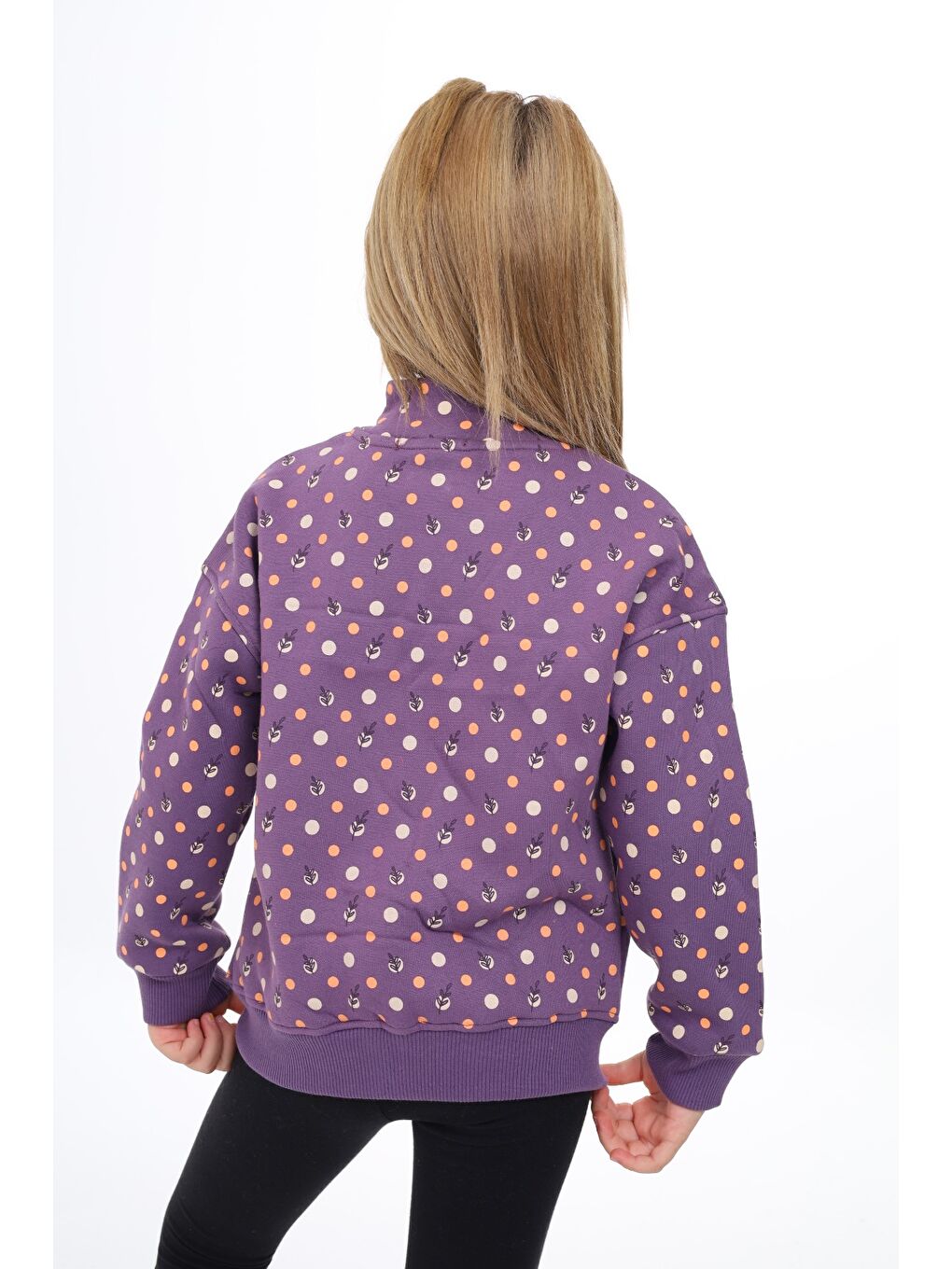 Mor Kız Çocuk Baskılı Hırka-2