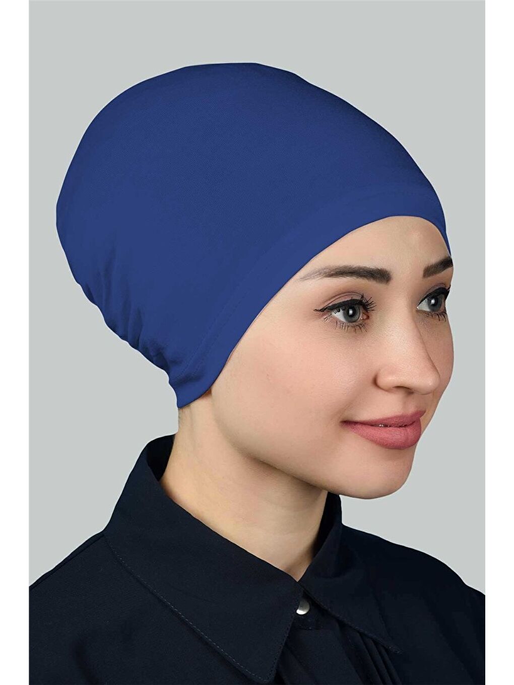 Altobeh Mavi Hazır Pratik Geçmeli Lastikli Tesettür Bone
