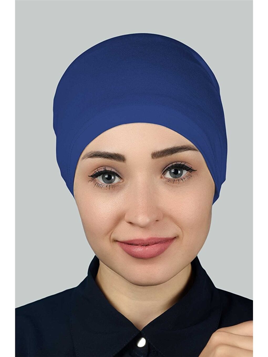 Altobeh Mavi Hazır Pratik Geçmeli Lastikli Tesettür Bone - 1