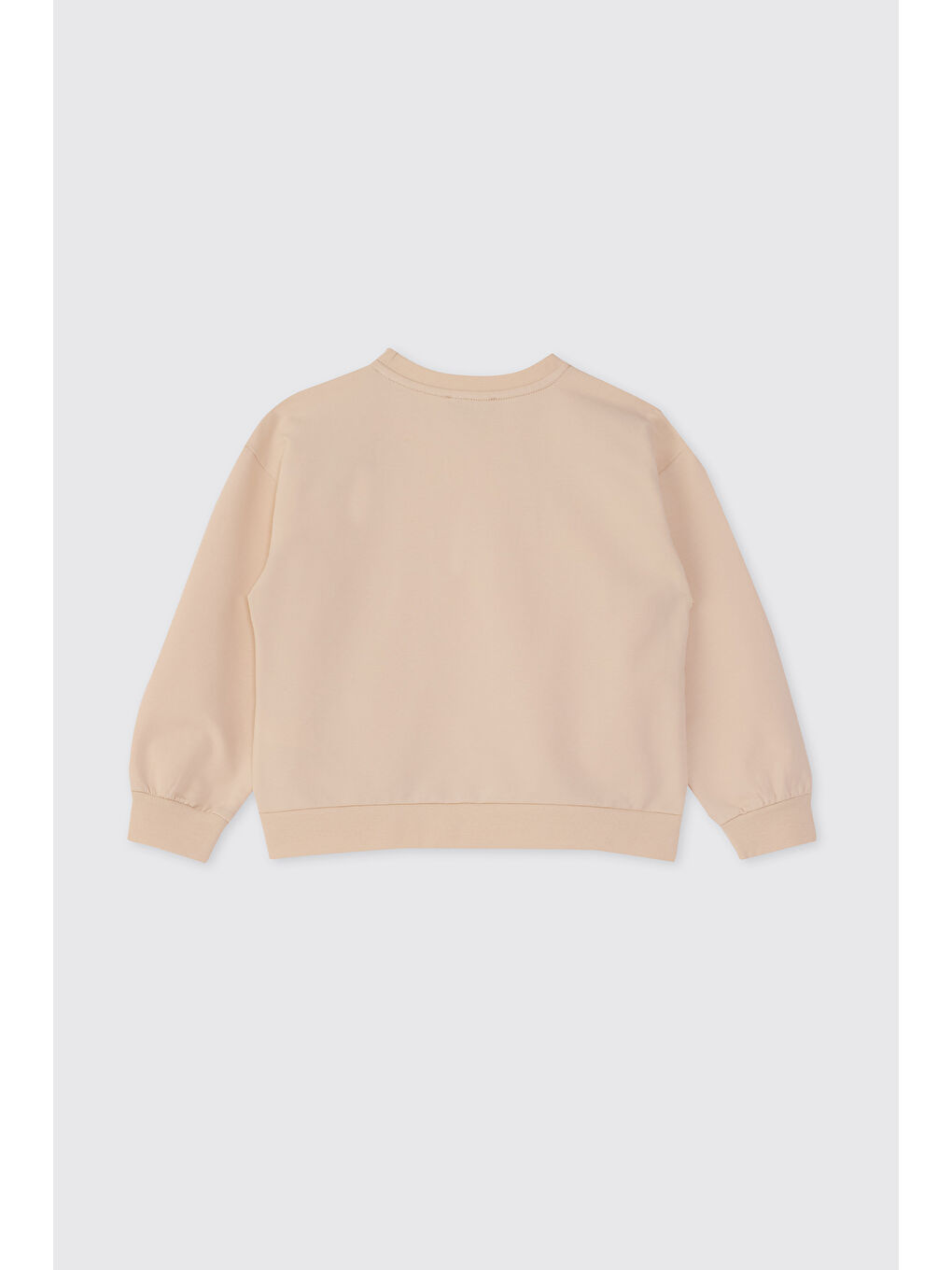 Kız Çocuk Nakış Detaylı Bej Sweatshirt-3
