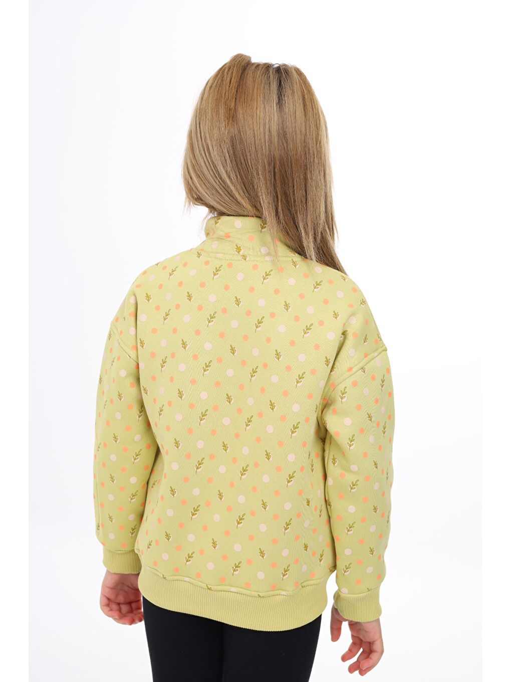 Yeşil Kız Çocuk Baskılı Hırka-2