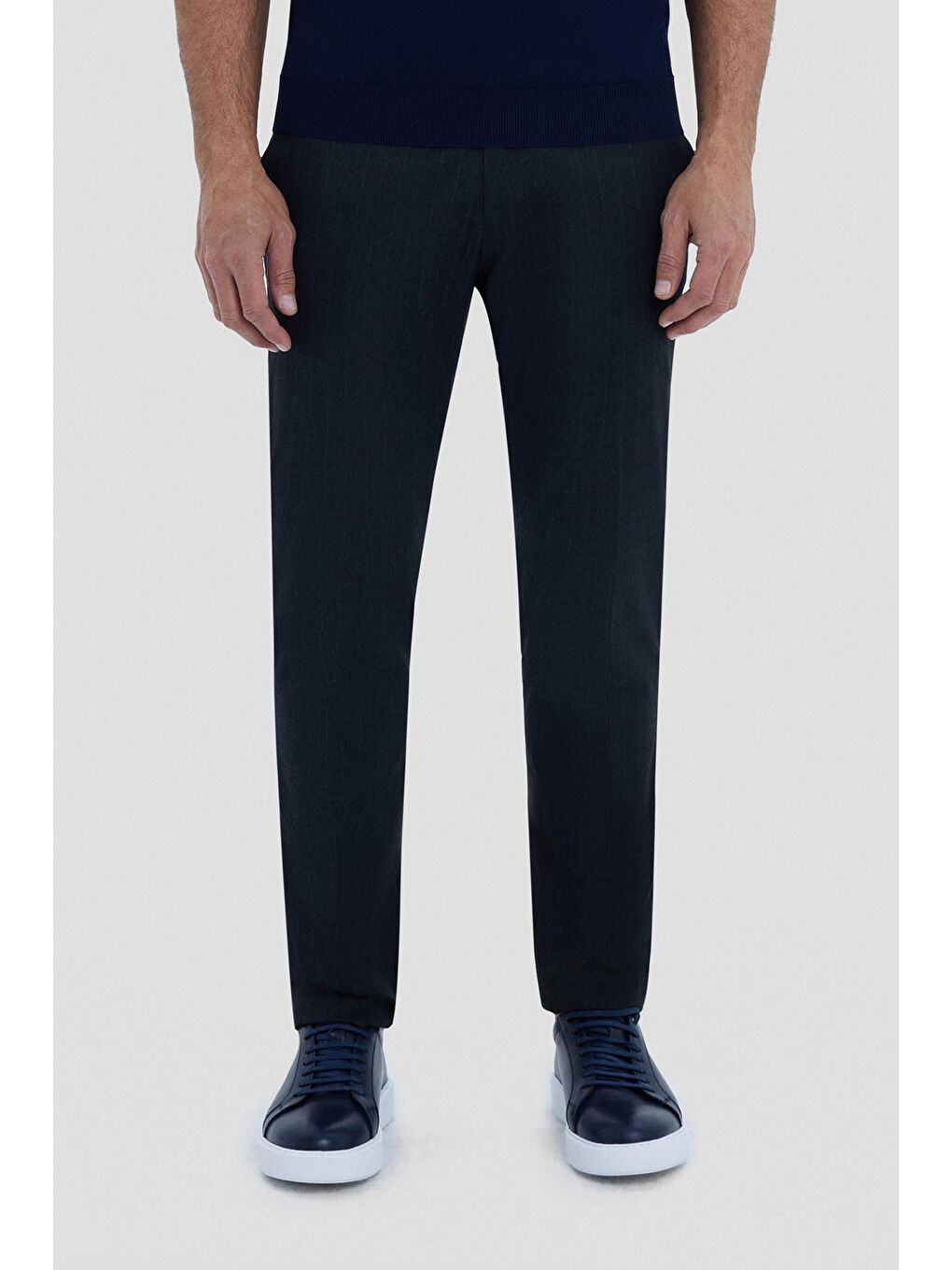 Çizgili Chino Erkek Pantolon Antrasit