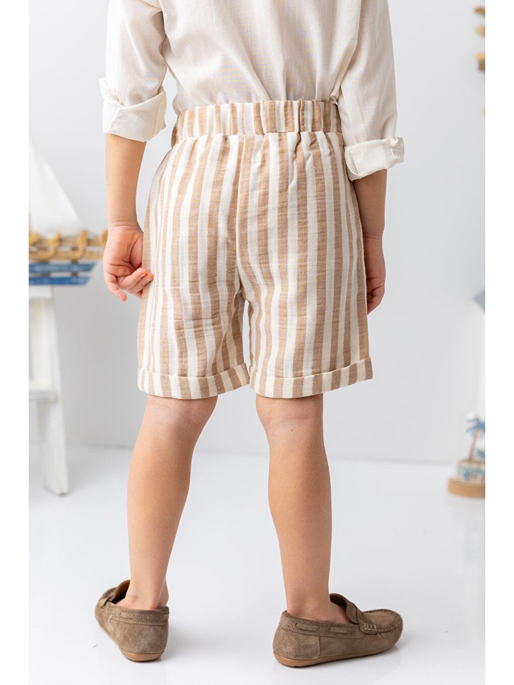 Erkek Bebek  Müslin Şort - Bej-1