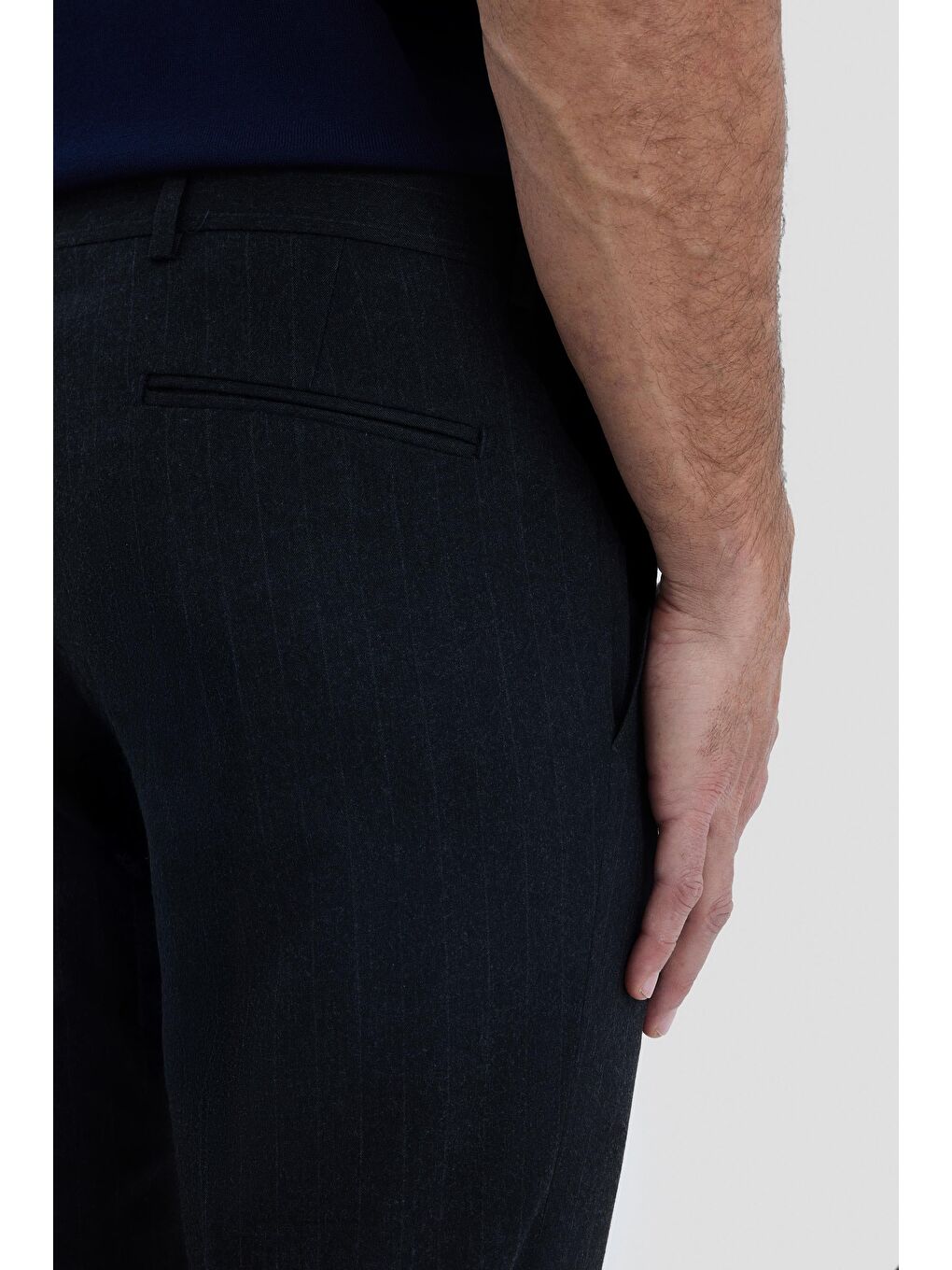 Çizgili Chino Erkek Pantolon Antrasit-2