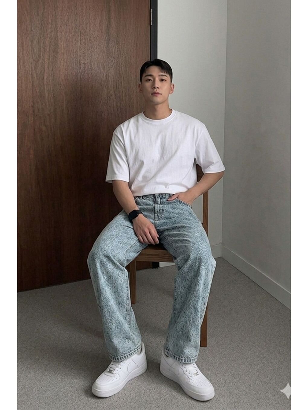 Mavi Bol Paça Rahat Kesim Jean Pantolon-1