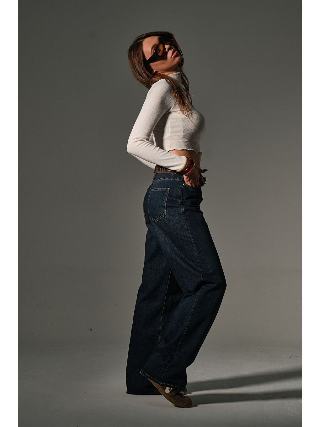 Mavi Normal  Bol Salaş Geniş paça Wide leg Palazzo Kadın Pantolon @Lizbon-3