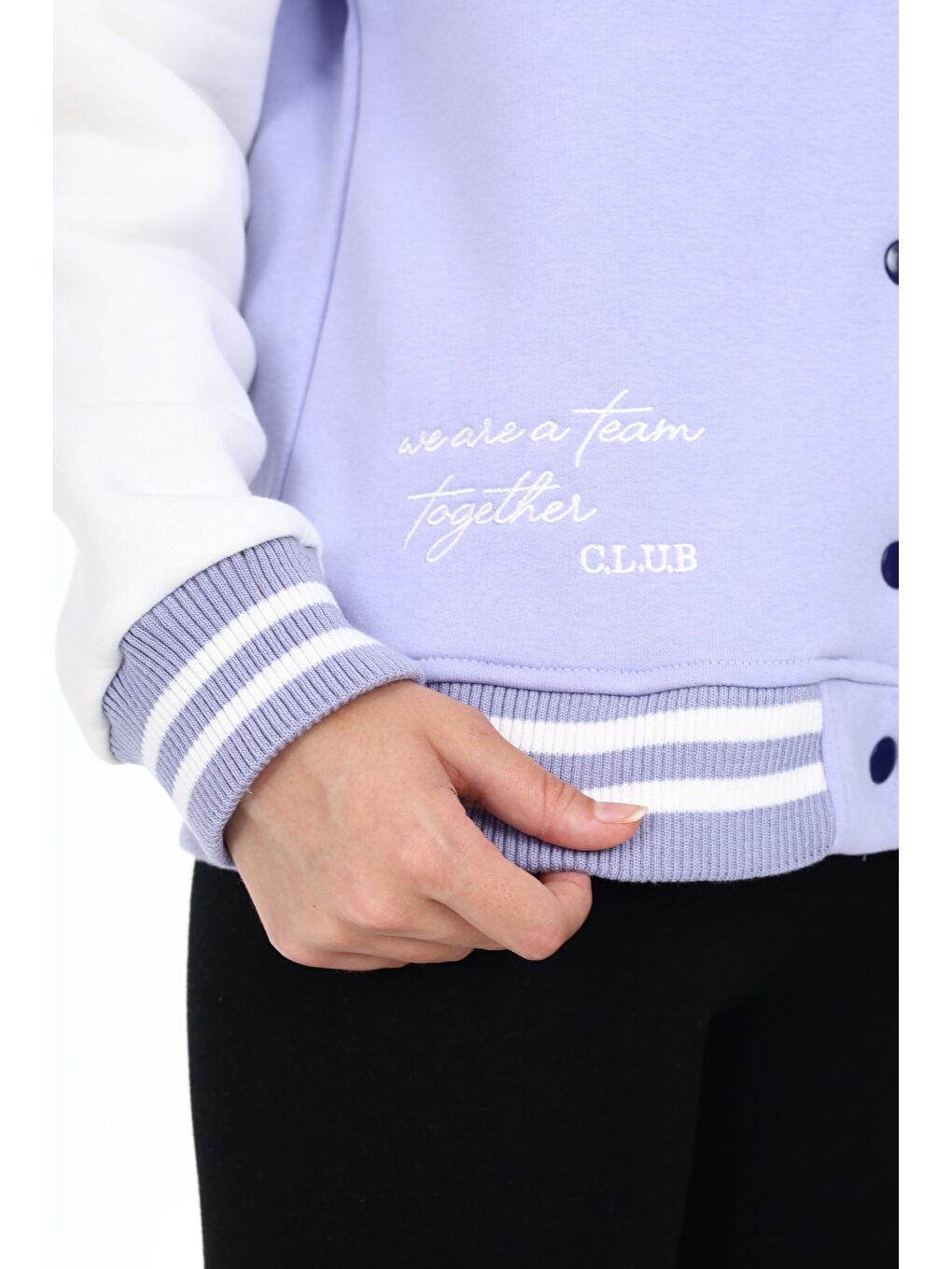 Lila Kız Çocuk Nakışlı Kolej Hırka-6