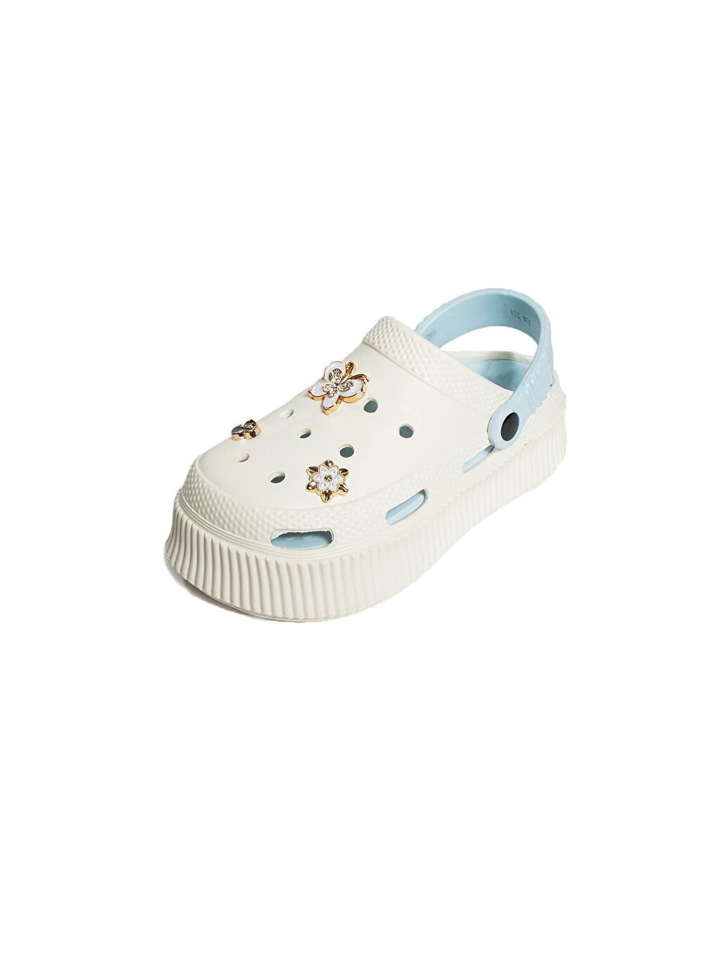 Yüksek Taban Altın Tokalı Eva Comfort Kadın Sandalet DNZ225-24BejMavi-3