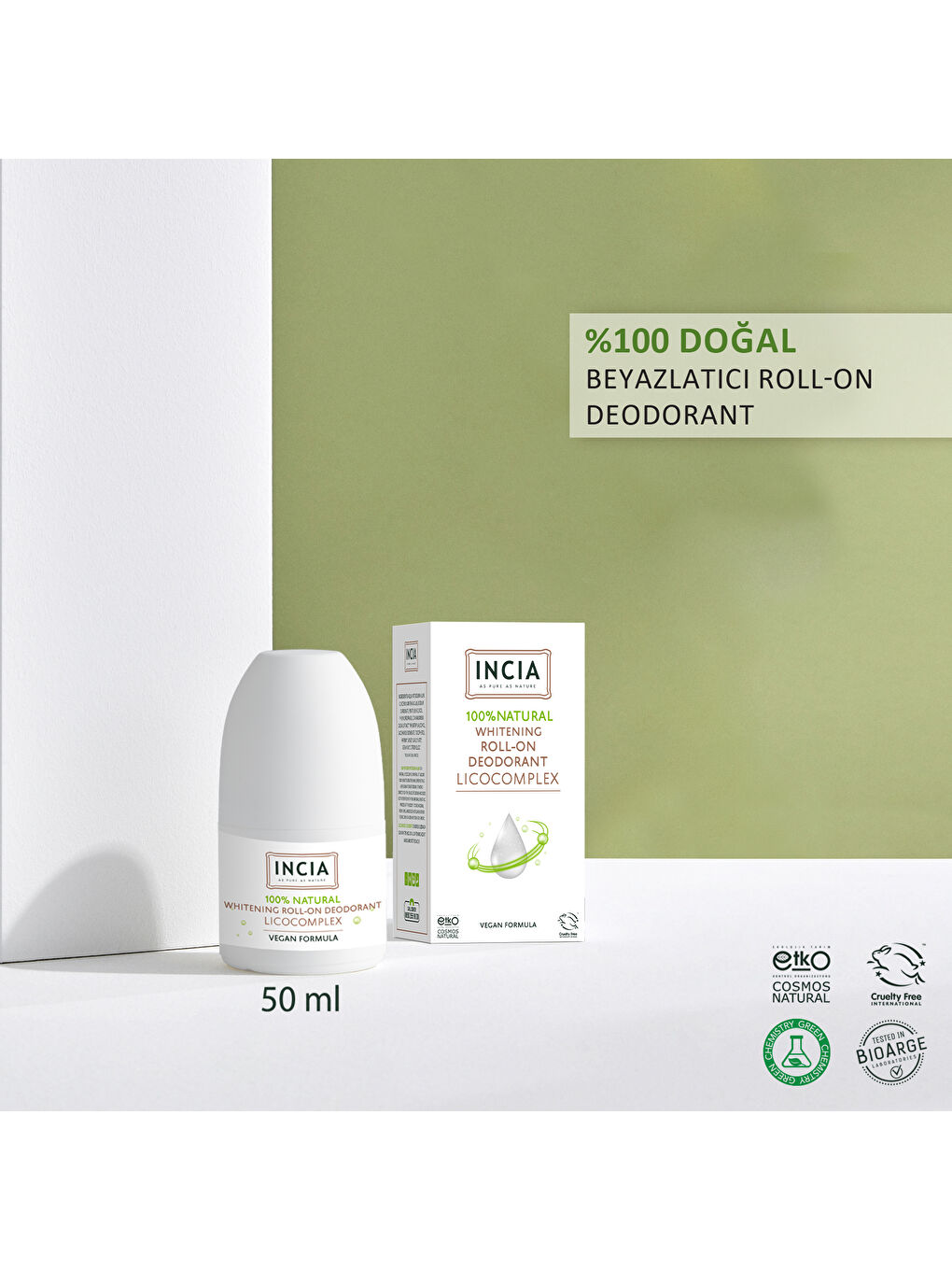 %100 Doğal Roll On Deodorant Beyazlatıcı Ter Kokusu Önleyici Lekesiz 50 ml-1