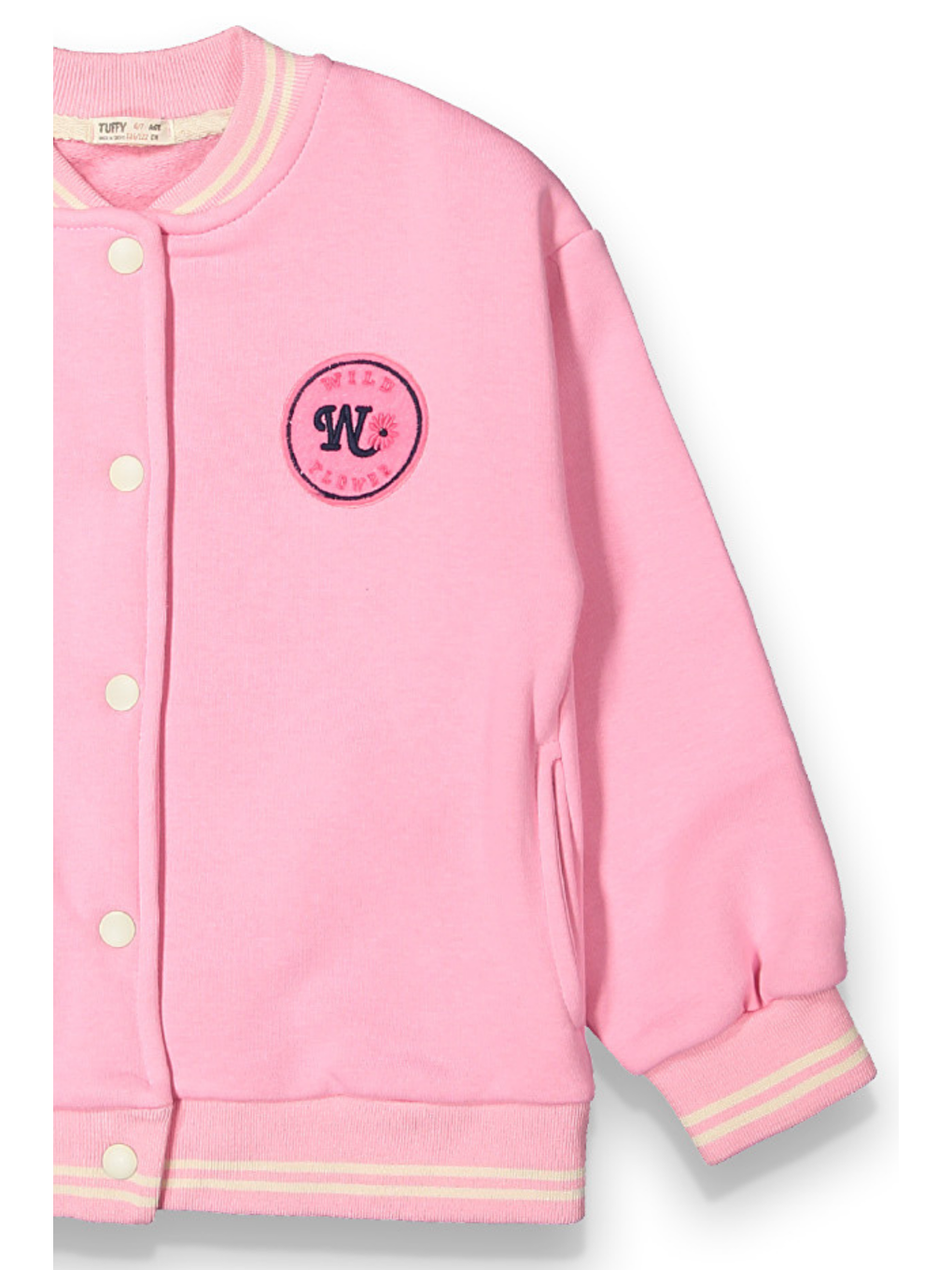 MİSSTUFFY Pembe Kız Çocuk 3 İplik Oversize Kolej Ceket - 2