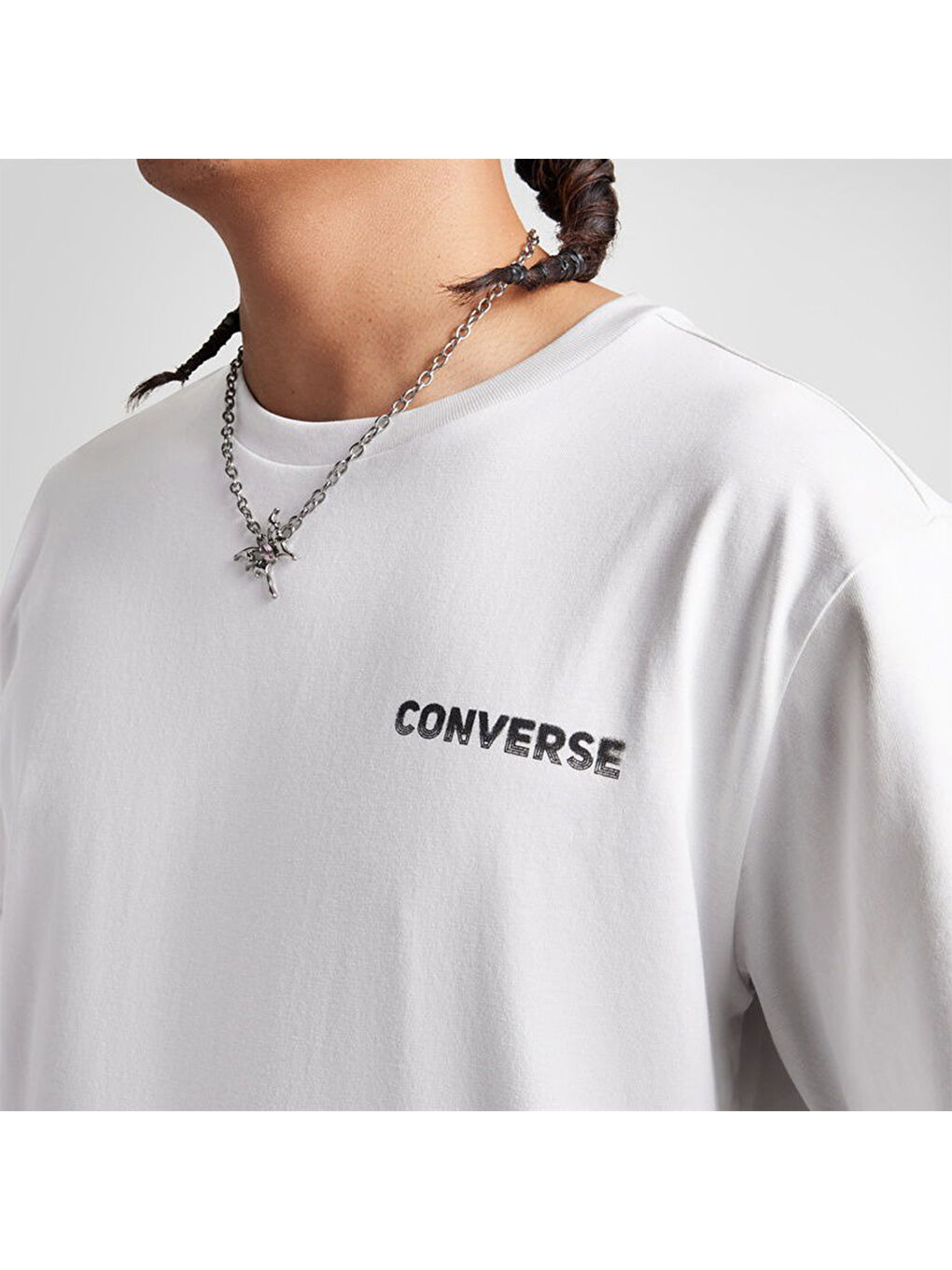 Otherworldly Transmissions Erkek Gri Yuvarlak Yaka Tişört-2