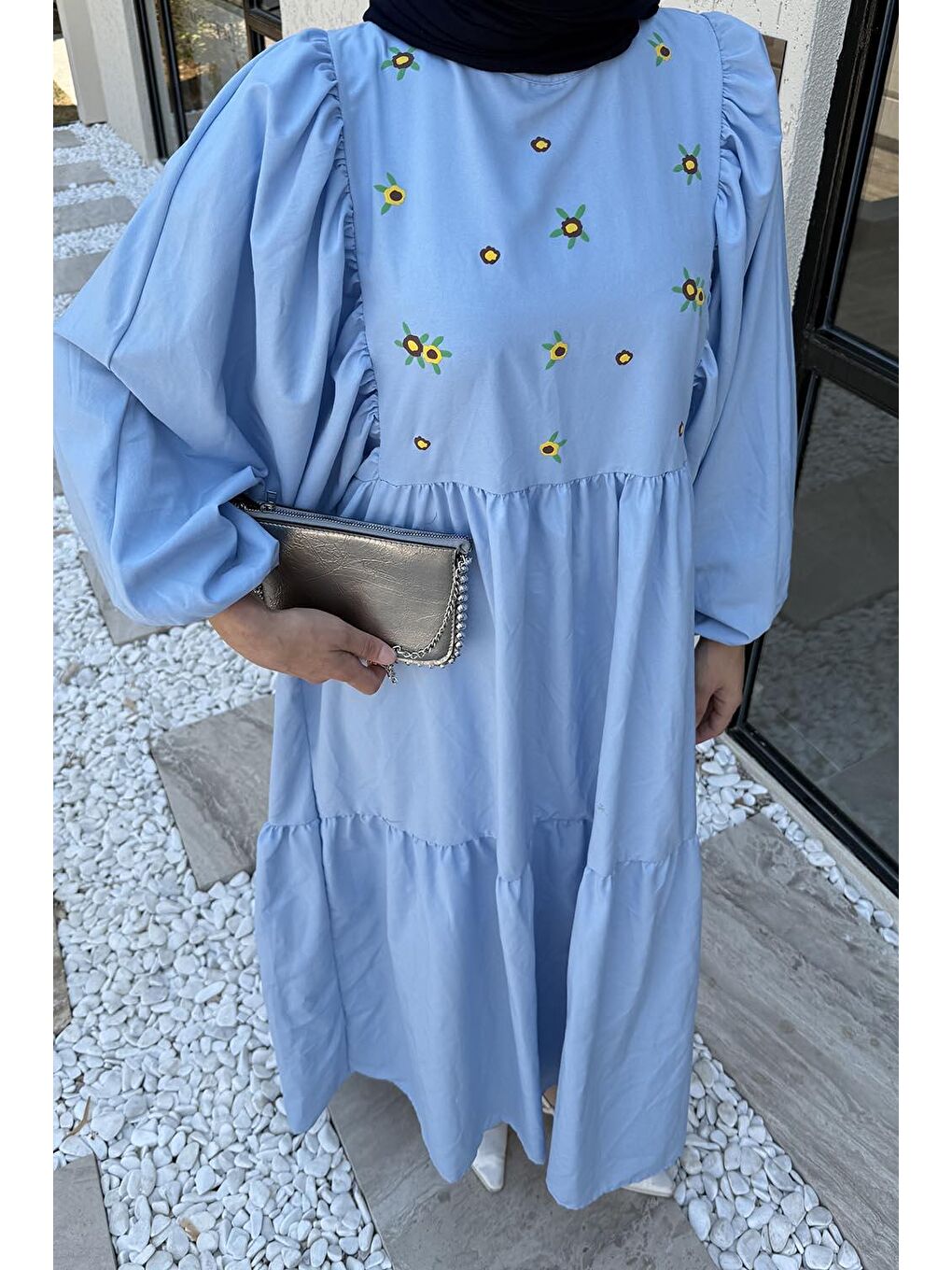 Yazlık Elica Elbise Bebe Mavisi-1