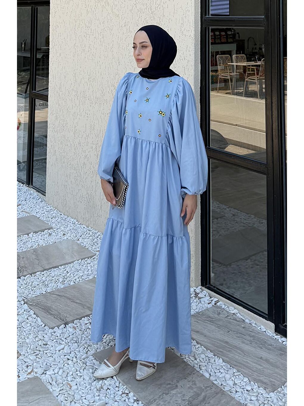 Yazlık Elica Elbise Bebe Mavisi-2