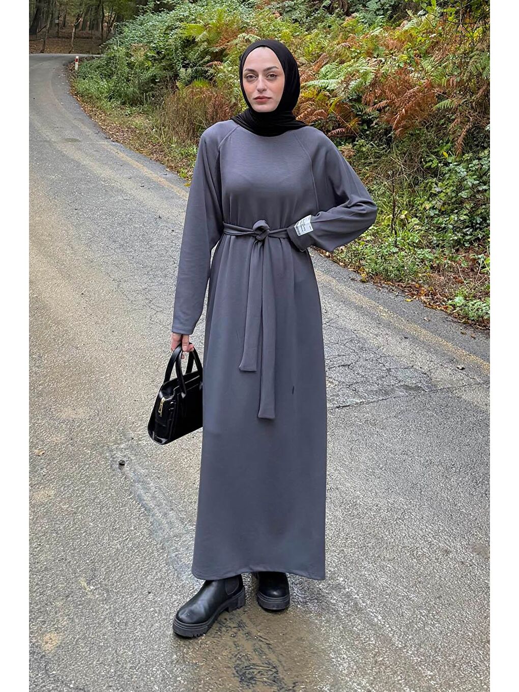 Arma Detaylı Elbise Antrasit