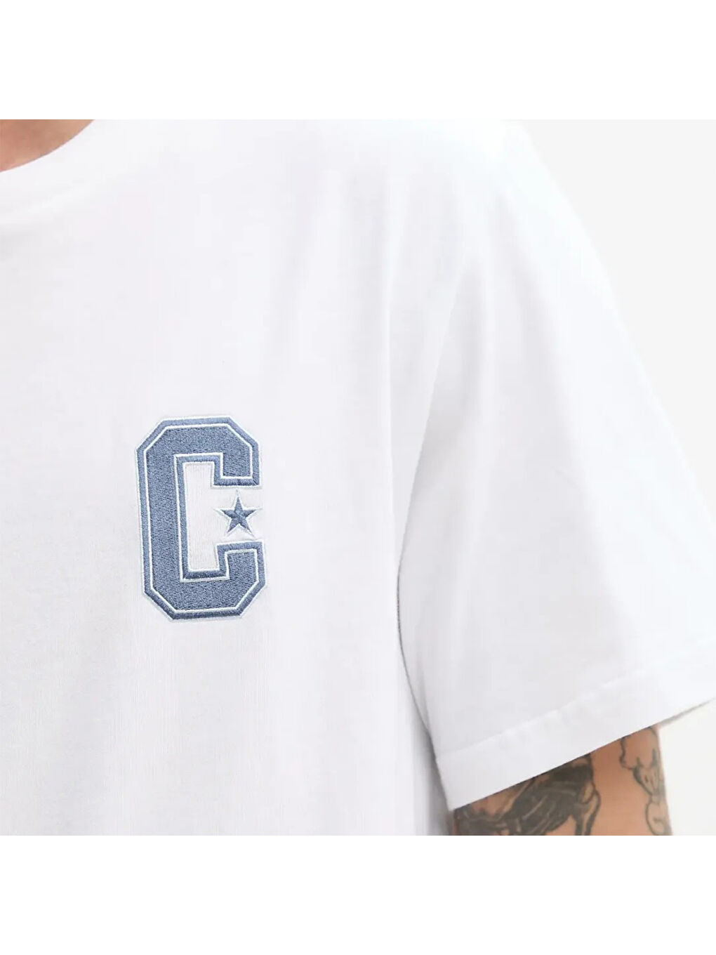 Retro Graphic Erkek Beyaz Yuvarlak Yaka Tişört-3