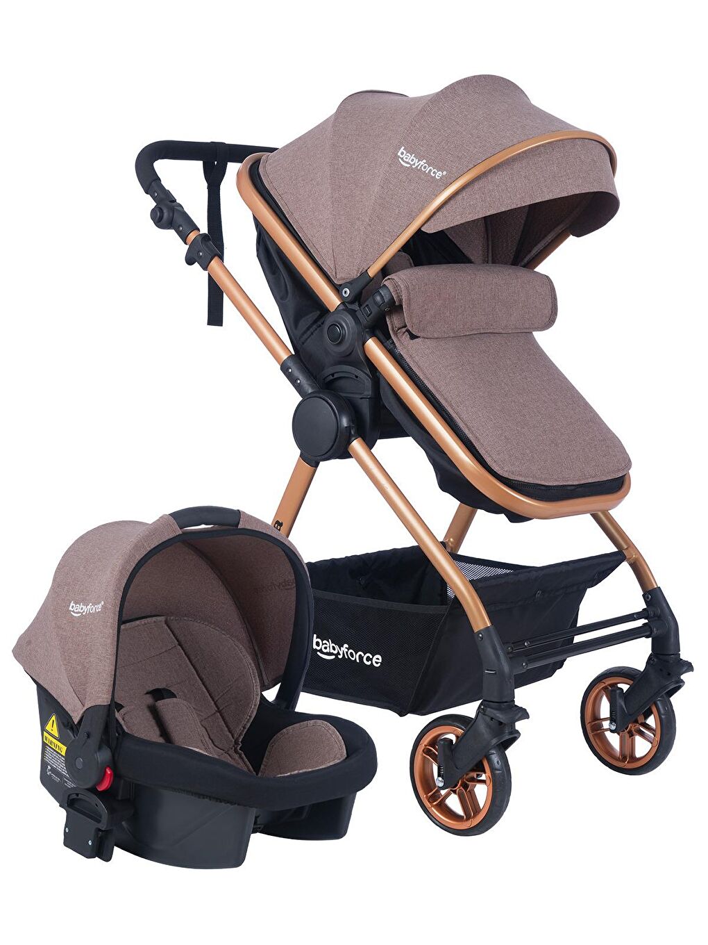 Baby Force Kahverengi Nova Travel Sistem Bebek Arabası Kahverengi