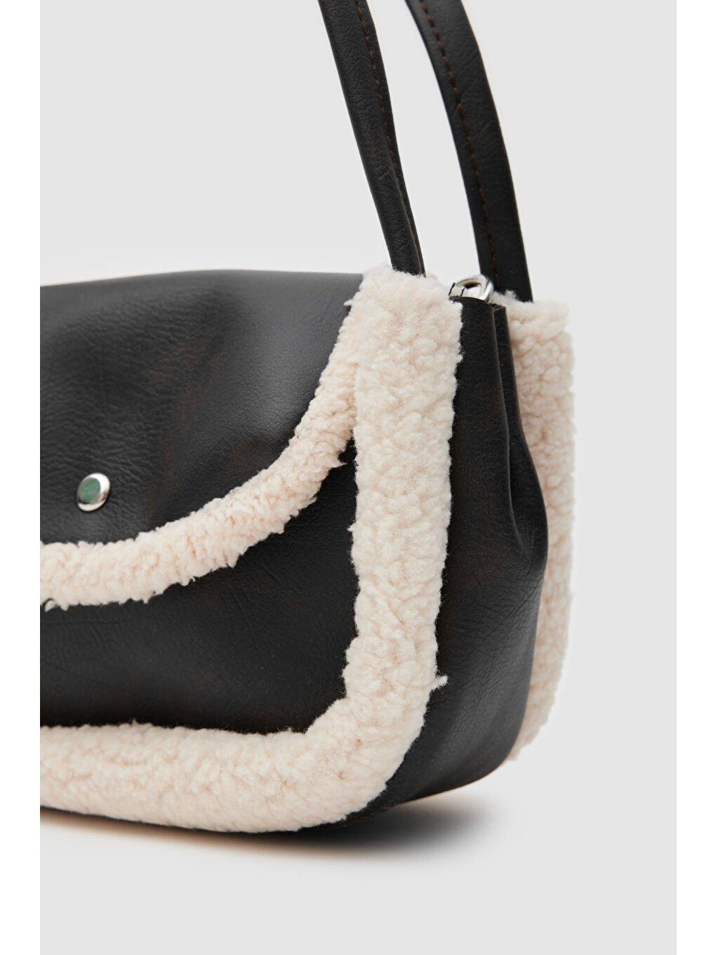 Kahverengi Sam Kürklü El Ve Çapraz Çanta Acı Kahve-2