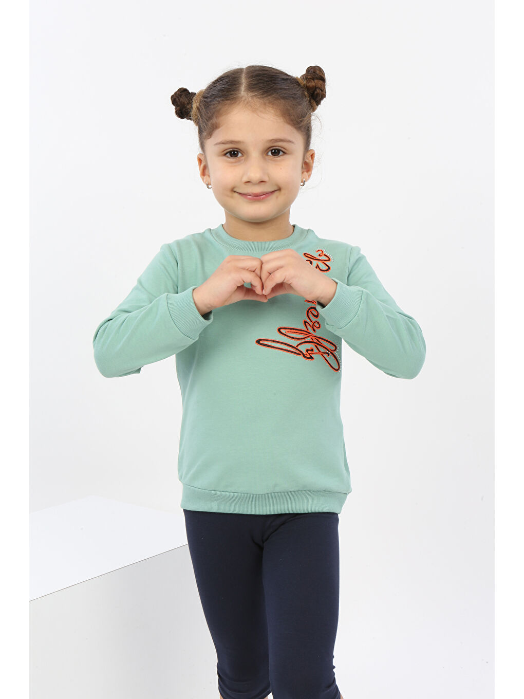 Toontoykids Yeşil Kız Çocuk Butterfly Nakışlı Sweatshirt - 3