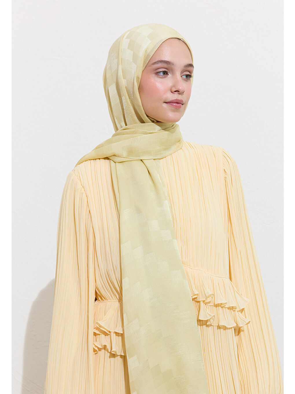 Yeşil Nori İpeksi Jakar Şal Adaçayı