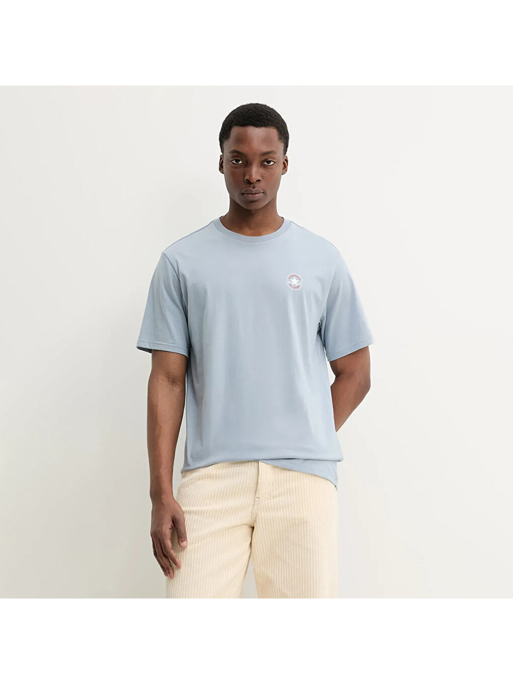 Go To Mini Patch Mavi Yuvarlak Yaka Tişört-1