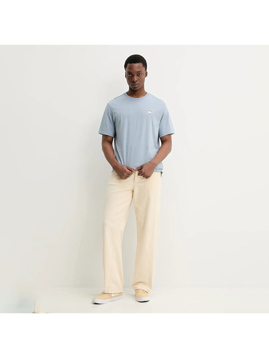 Go To Mini Patch Mavi Yuvarlak Yaka Tişört-2