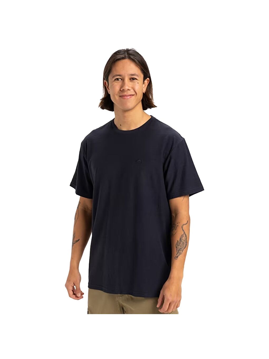 Lacivert Slub Roundneck Erkek Mavi Tişört