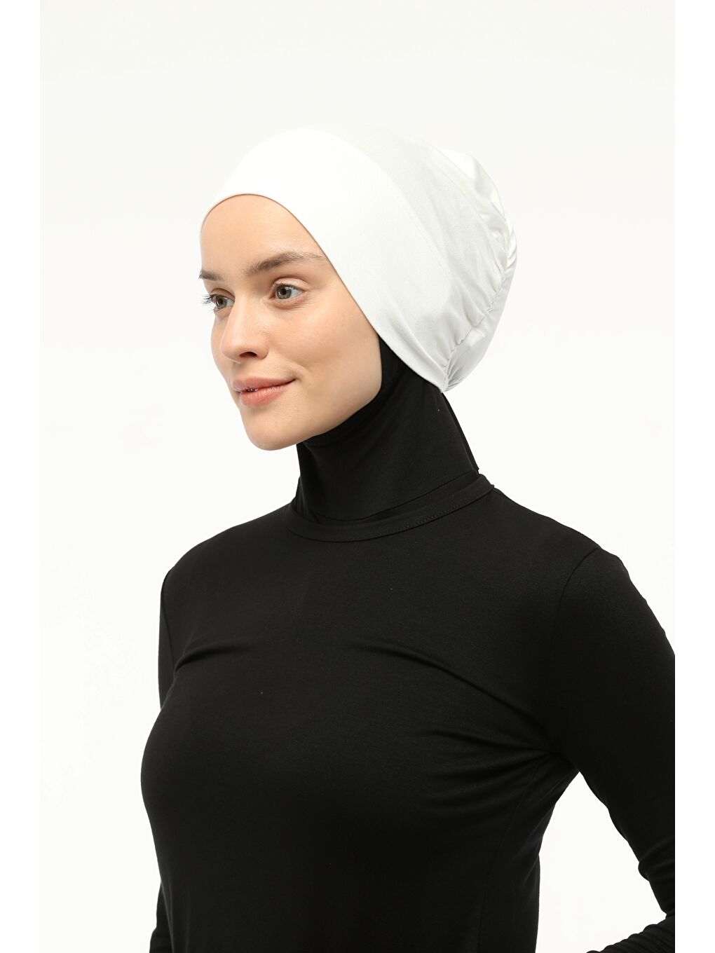 Altobeh Ekru Hazır Pratik Geçmeli Lastikli Tesettür Bone - 3