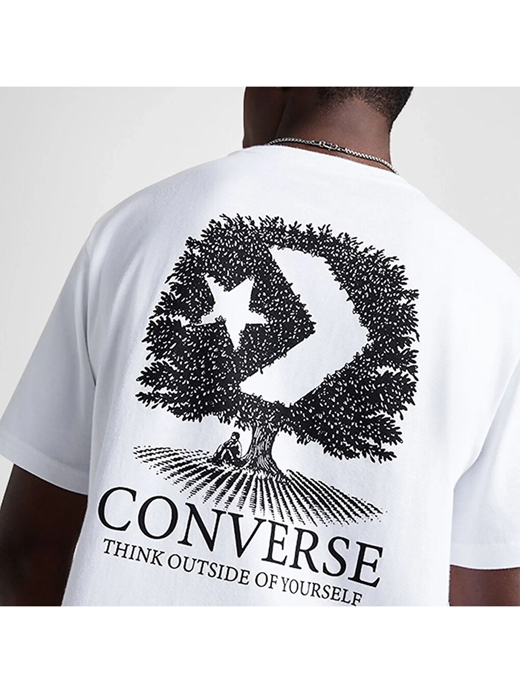 Tree Erkek Beyaz Yuvarlak Yaka Tişört-1