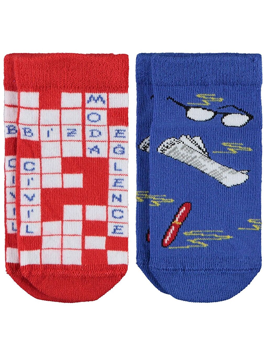 Civil Kırmızı Socks Erkek Çocuk 2'li Patik Çorap Set 3-11 Yaş Kırmızı