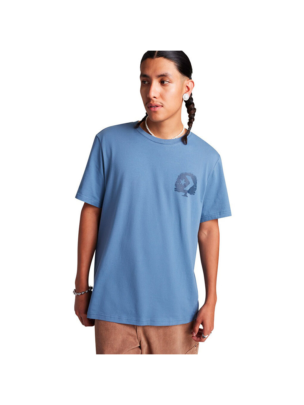 Tree Erkek Mavi Yuvarlak Yaka Tişört