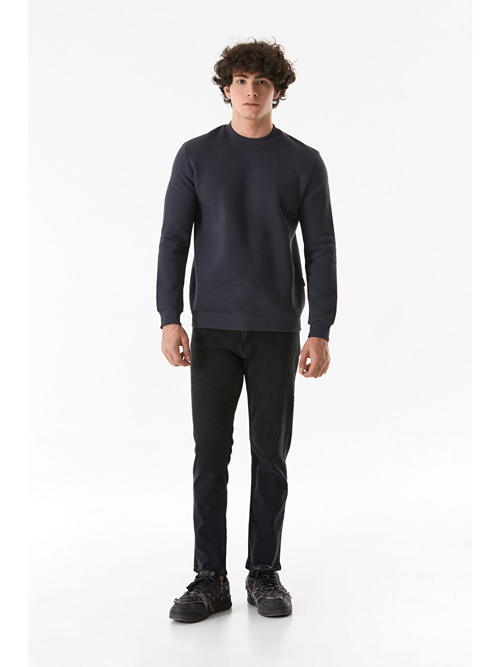 Fullamoda Füme Basic Bisiklet Yaka Sweatshirt - 3