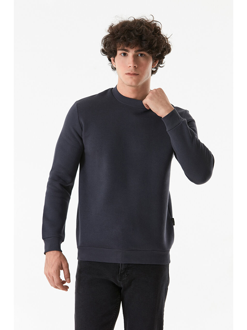 Fullamoda Füme Basic Bisiklet Yaka Sweatshirt - 4