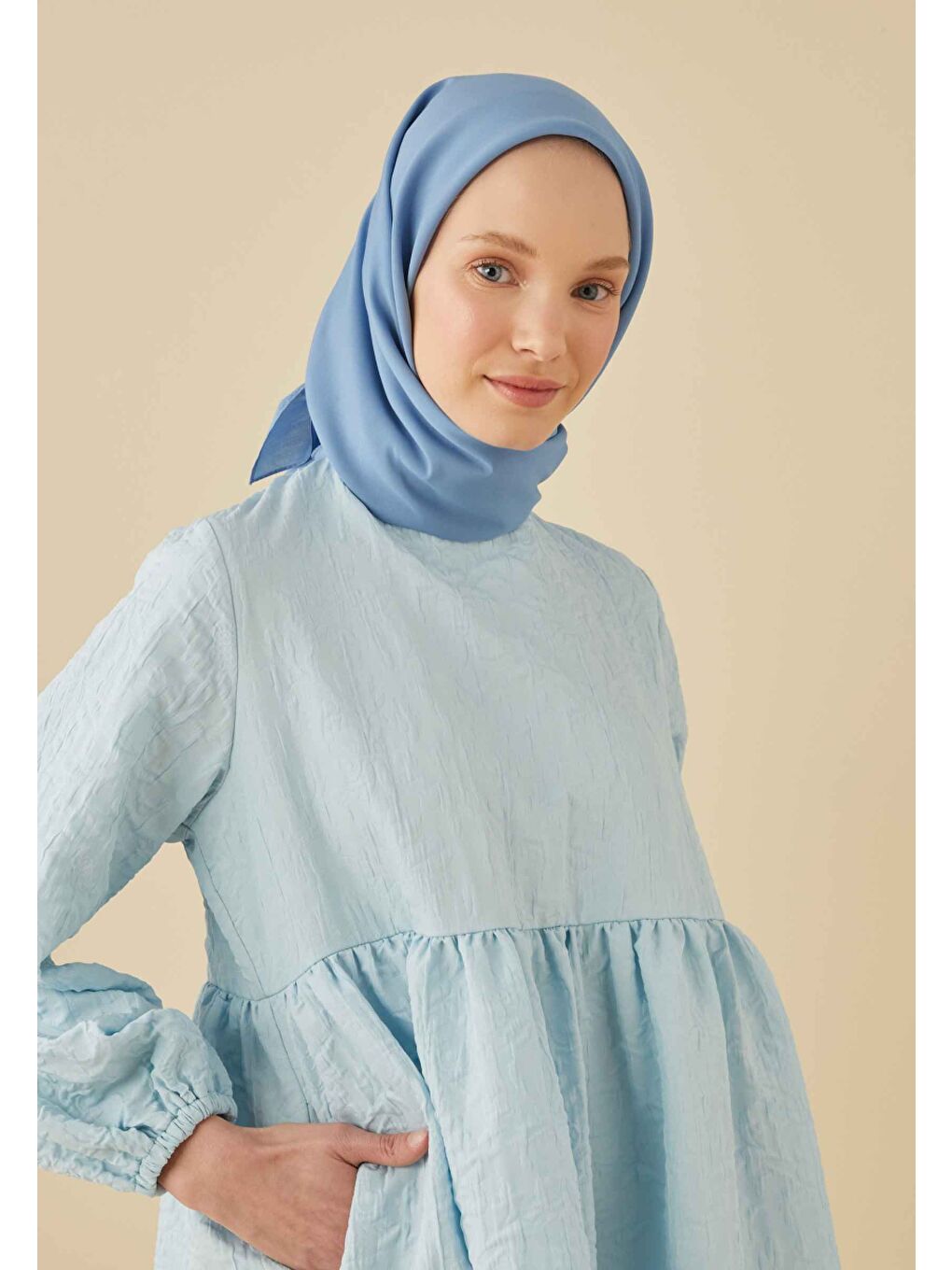 Pamuk İpek Eşarp İndigo