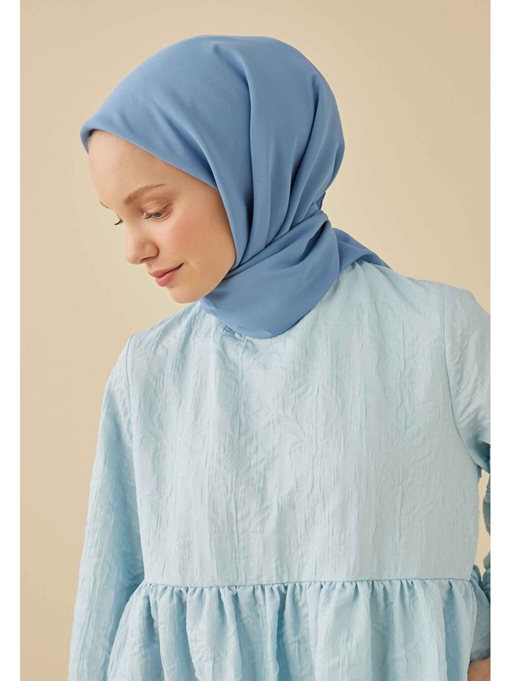 Pamuk İpek Eşarp İndigo-2